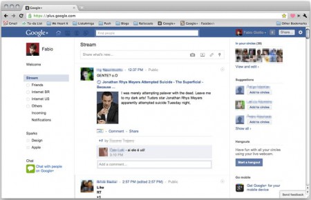 Google Plus Facebook Style