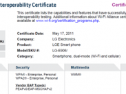 LG E906 erhält WIFI-Zertifizierung und läuft mit Windows Phone Mango LG E906 erhält WIFI-Zertifizierung und läuft mit Windows Phone Mango