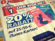 iTunes-Karten: 20 Prozent Rabatt bei Real iTunes-Karten: 20 Prozent Rabatt bei Real