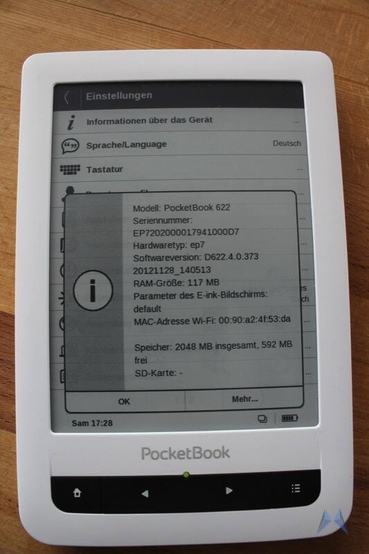 PocketBook 622 Touch E-Ink Reader im Test