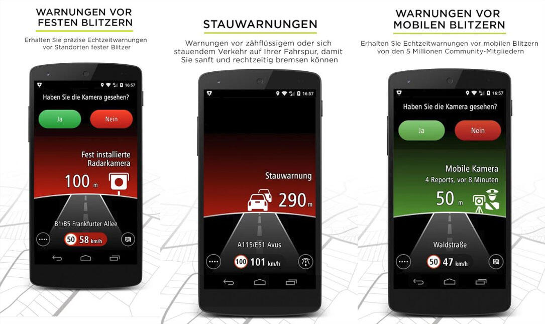 TomTom Blitzer warnt vor unerwarteten Blitzern und Staus