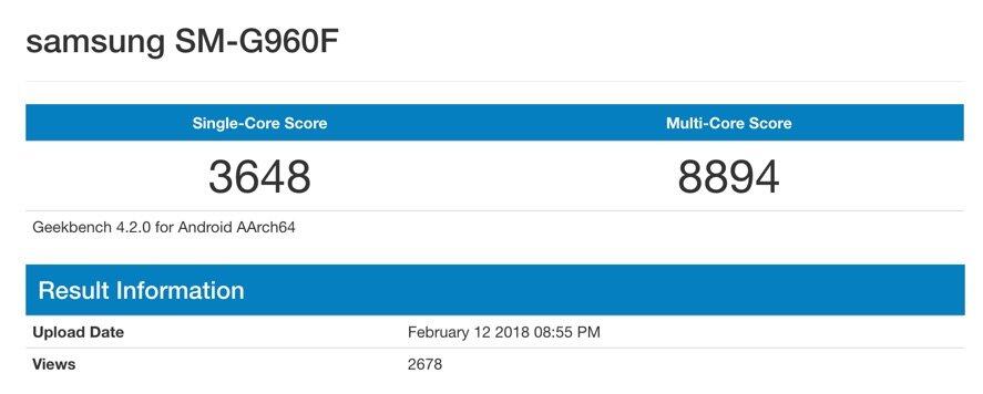 Samsung Galaxy S9 Benchmark
