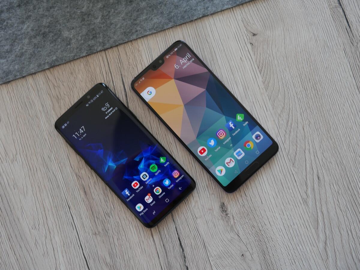 Huawei P20 Pro Samsung Galaxy S9 Vgl5