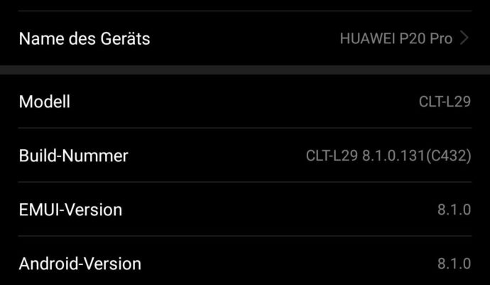 Huawei P20 Pro Firmware Screenshot 20180619 095709