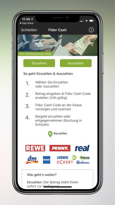 Fidor Cash Auszahlung