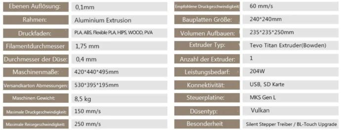 Tevo Flash Technische Details