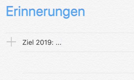 Vorsatz Ziel 2019