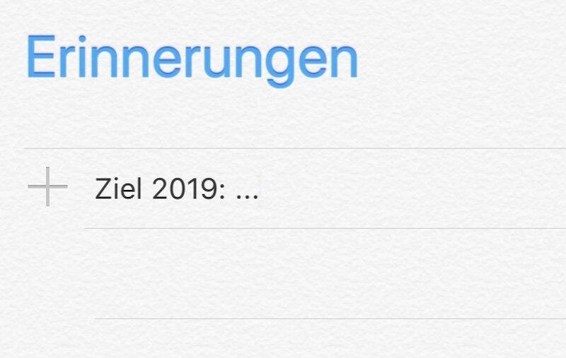 Vorsatz Ziel 2019