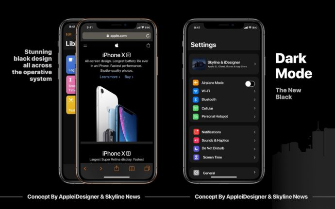 Apple Ios 13 Konzept Dark Mode