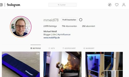 Instagram Weboberflaeche