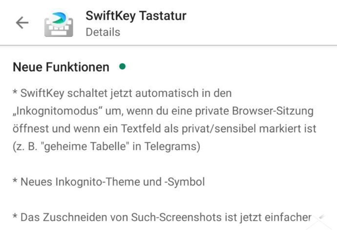 Swiftkey Inkognito Changelog