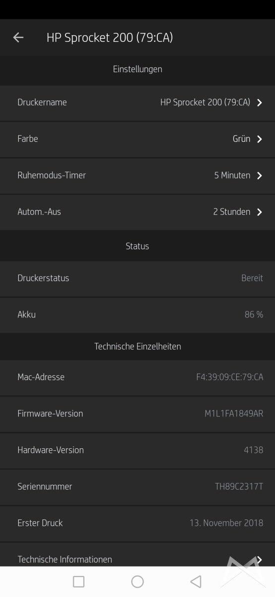 Bild › Hp Sprocket New Edition Einstellungen