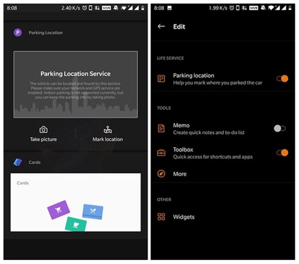 Bild › Oneplus Launcher Shelf Parken