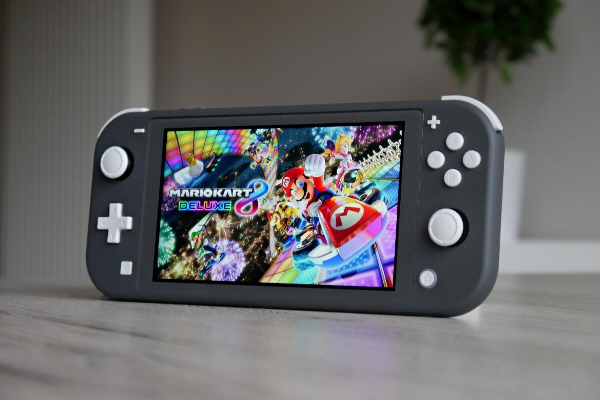 switch lite with mario kart