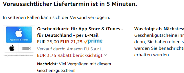 Amazon Itunes Rabatt 15