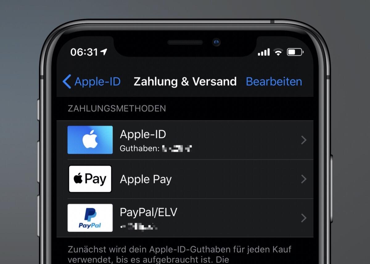 Apple Pay als Zahlungsmethode für die Apple ID