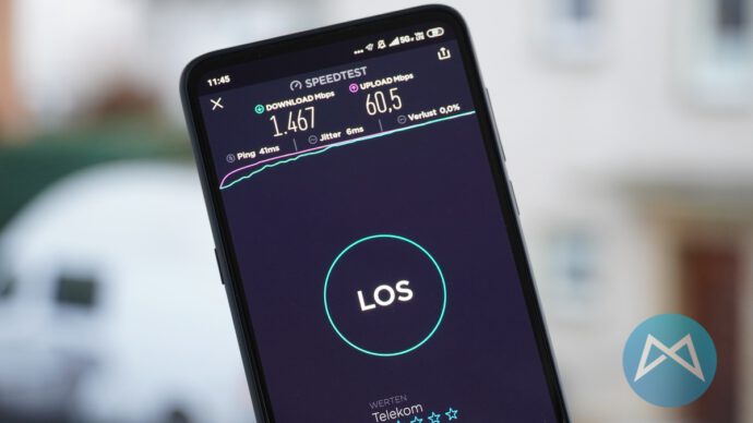 5G Speedtest mit einem Xiaomi Mi Mix 3 5G.