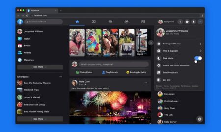 Facebook New Design Dark Mode