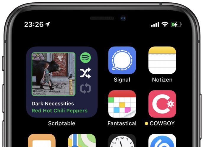 Spotify Wiedergabe Widget