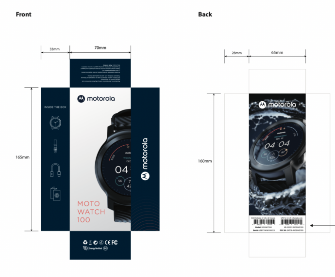 Moto Watch 100 Packaging