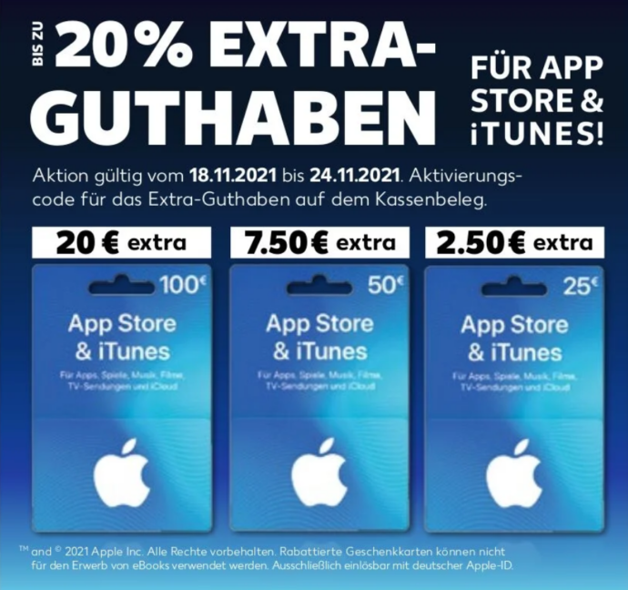 Itunes Kaufland 20 Prozent 18 11 2021