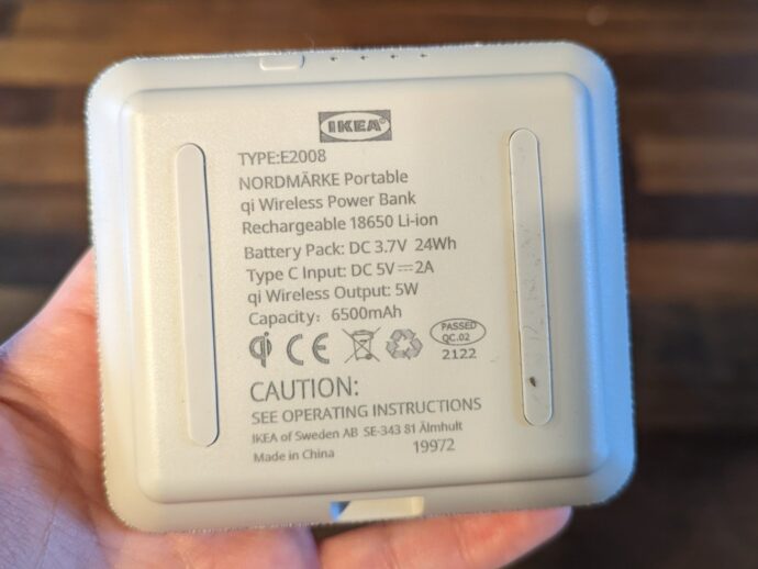 Ikea Nordmarke Qi Akku Back