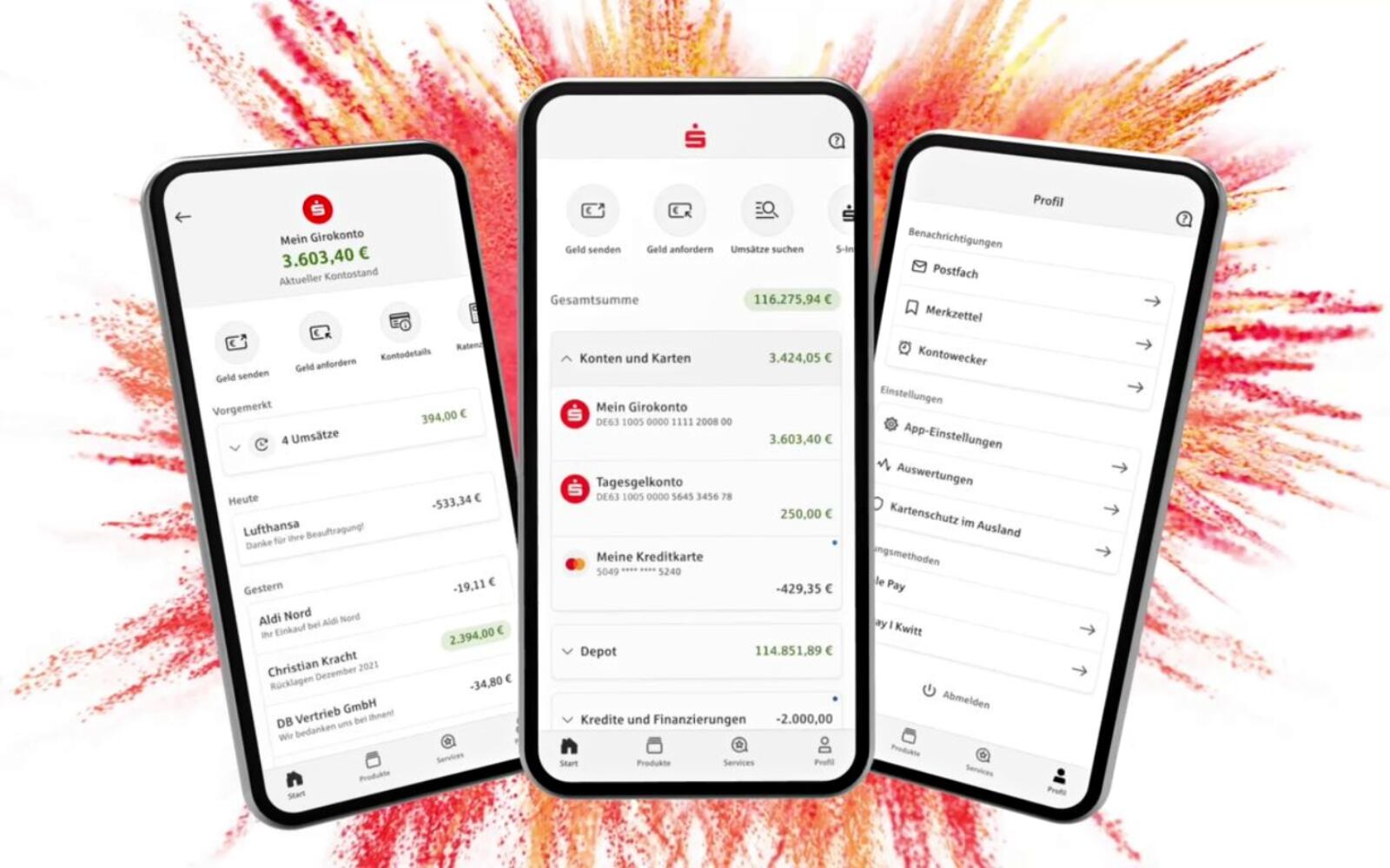 Sparkasse BankingApp Umsätze in der Finanzübersicht und mehr