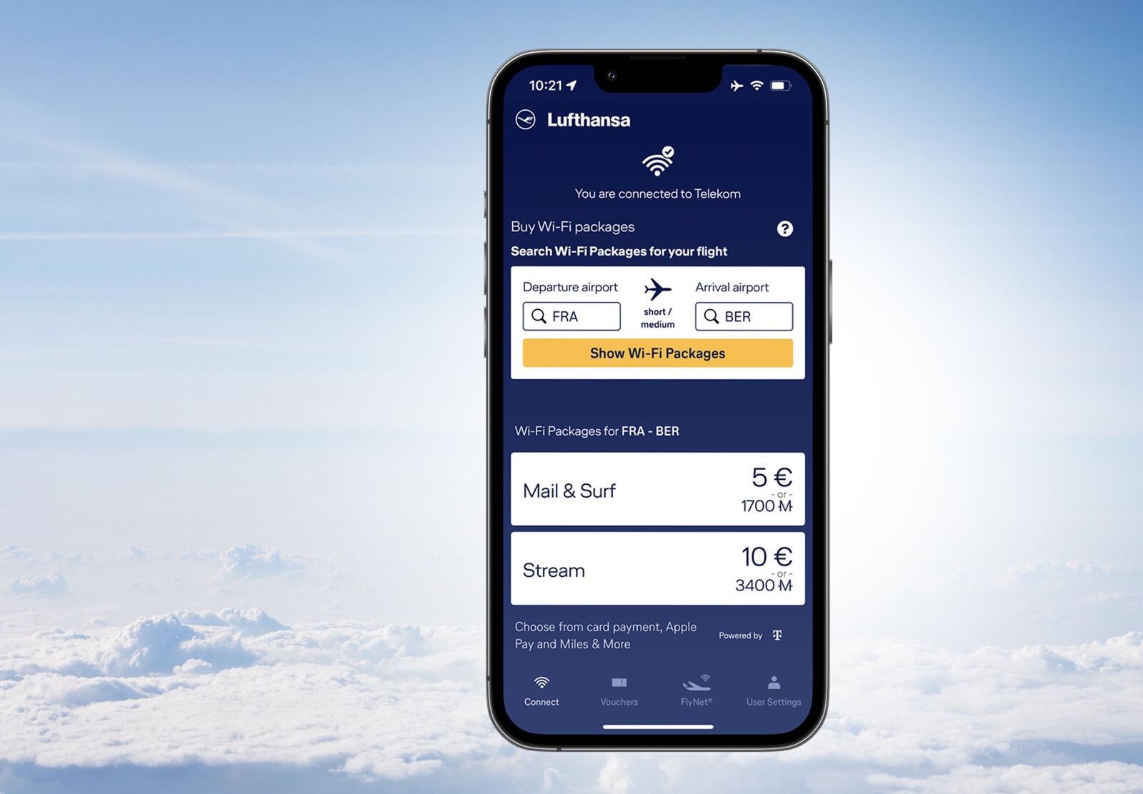 Internet über den Wolken: Lufthansa und Telekom starten neue FlyNet-App