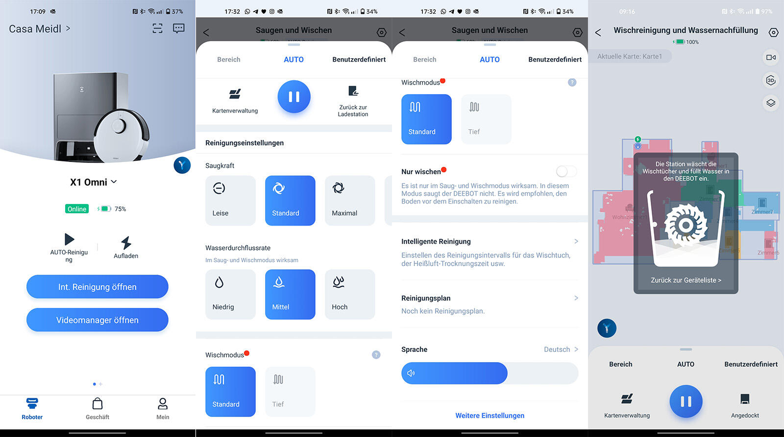 Ecovacs Deebot Omni X1 App Einstellungen