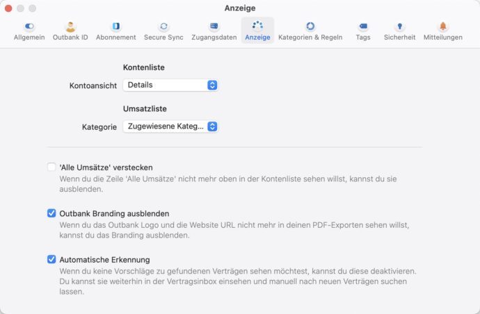 Outbank Settings Neu 09 2022