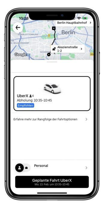 Uber Reserve Reservierung Buchen