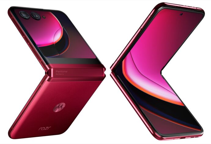 2023 Razr 40 Ultra Vivamagenta Product Render Angle 01 Pantone