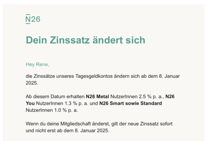 N26 Zinsen 2025
